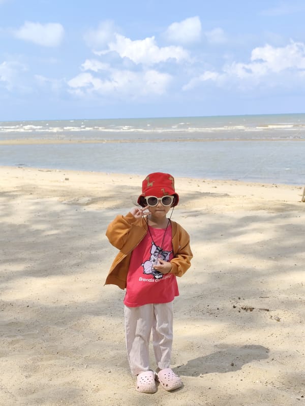 Casual beach day with a quick supermarket detour