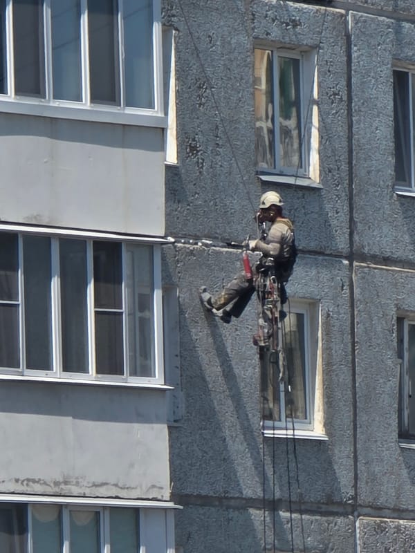 Building maintenance and abstract close-ups in Omsk