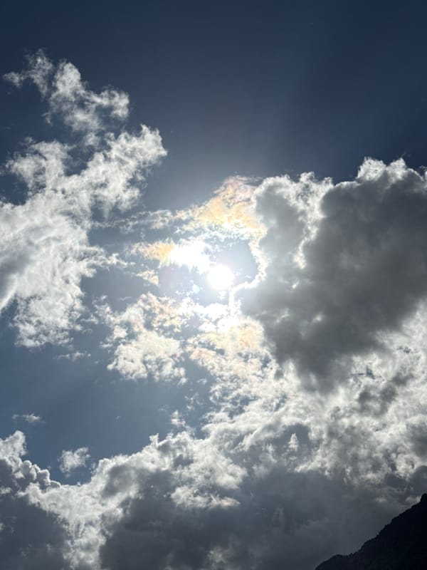 Dramatic clouds and sunshine observed over Benasque, Spain