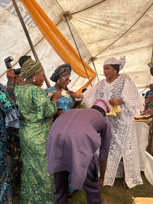 Traditional outdoor celebration in full swing in Badagry, Nigeria