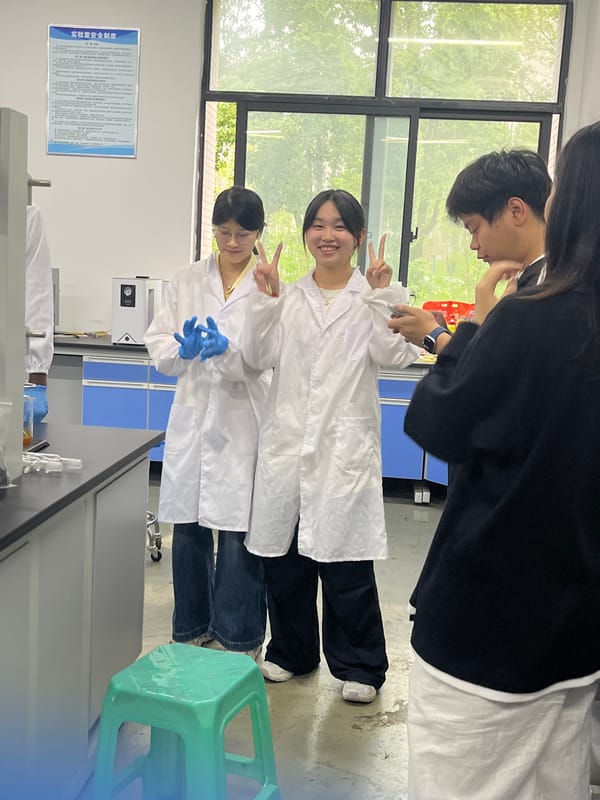 Laboratory workers observed during morning activities in Jiangjin, China