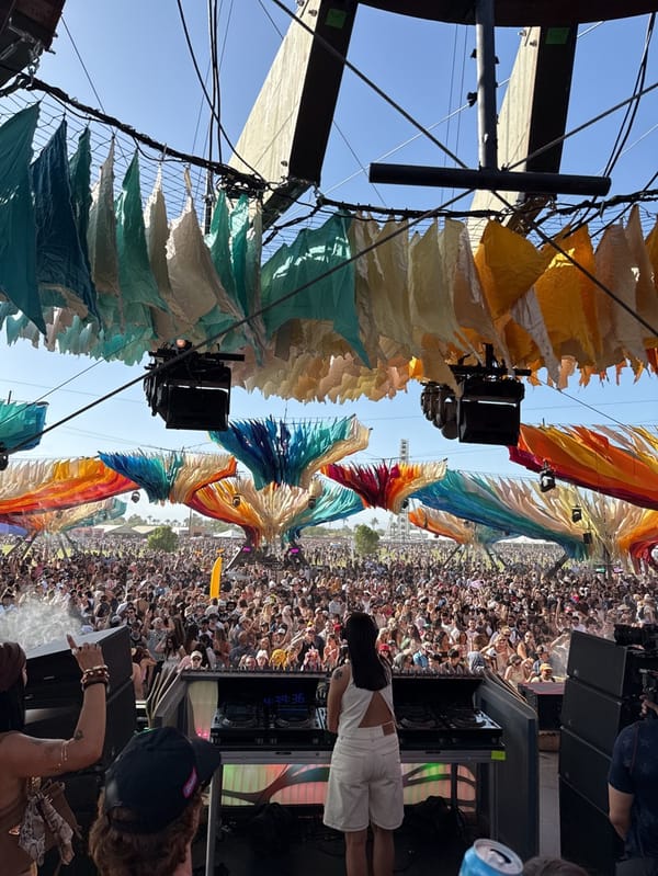 Female DJ performs to packed crowd at Indio music festival