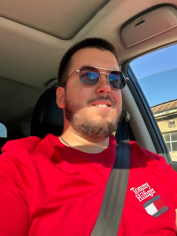Man in red shirt observed in car in Sofia