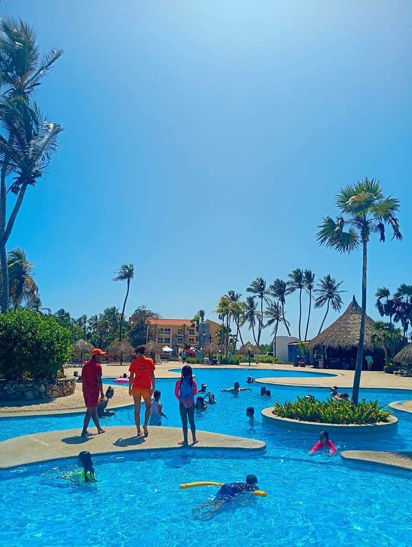 Resort pool life documented at Playa El Agua Venezuela