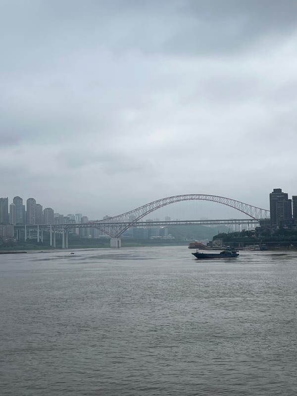Chongqing skyline and riverfront on an overcast morning