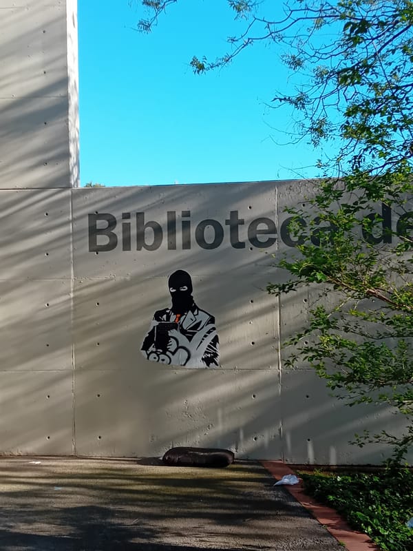 Library building exterior documented in Barcelona