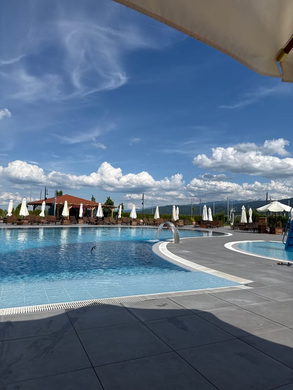 Sunny poolside moment captured in Bulgarian resort town