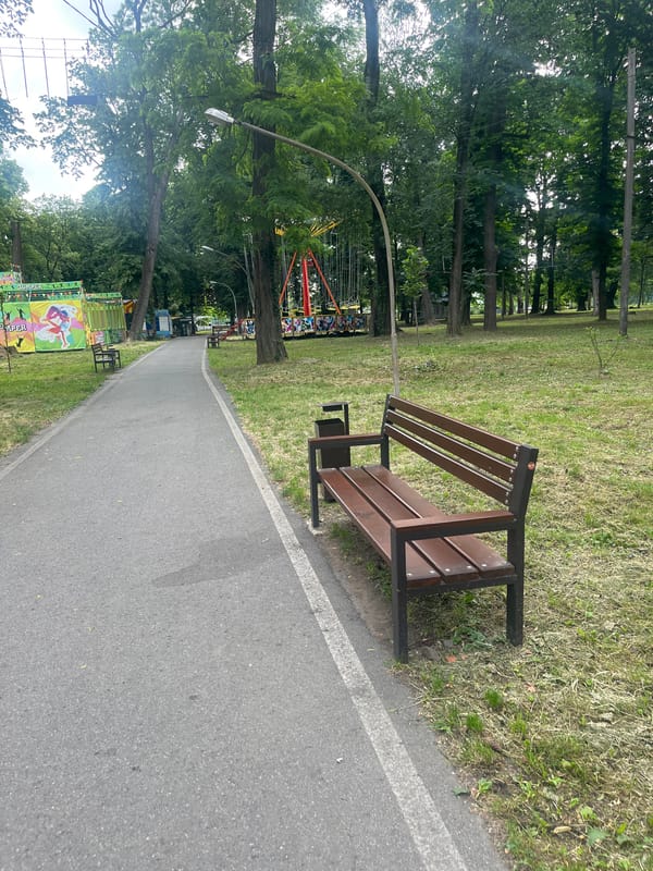 Morning walk through Uzhhorod parks and stadium documented
