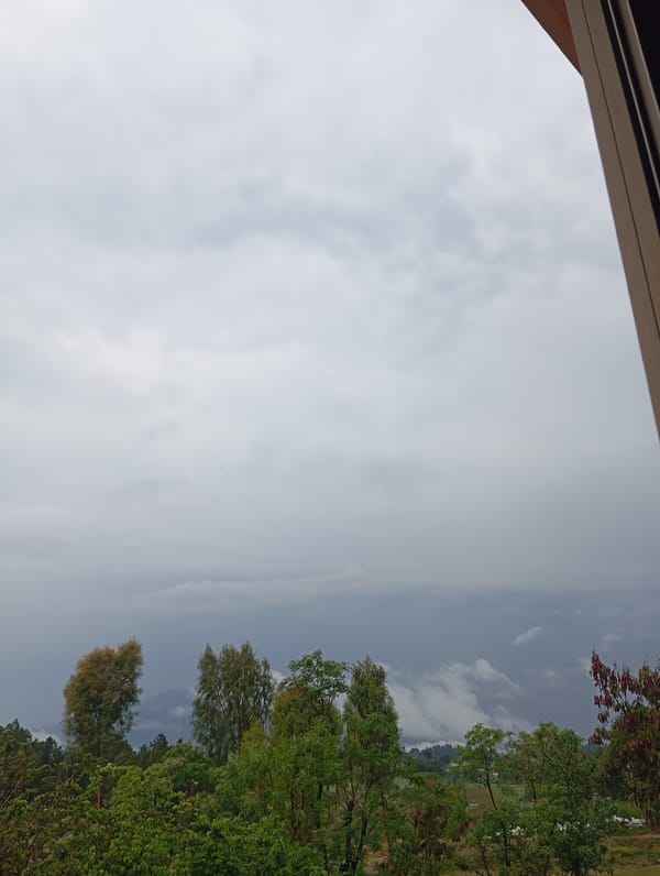 Overcast morning landscape observed in Lassan, Pakistan