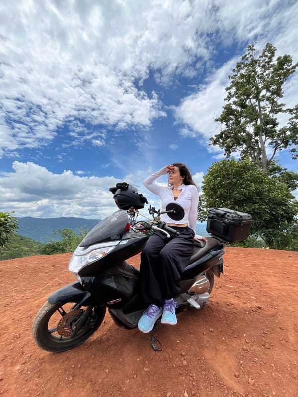 Dirt road pause in rural Nao Sẻ, abandoned bike nearby