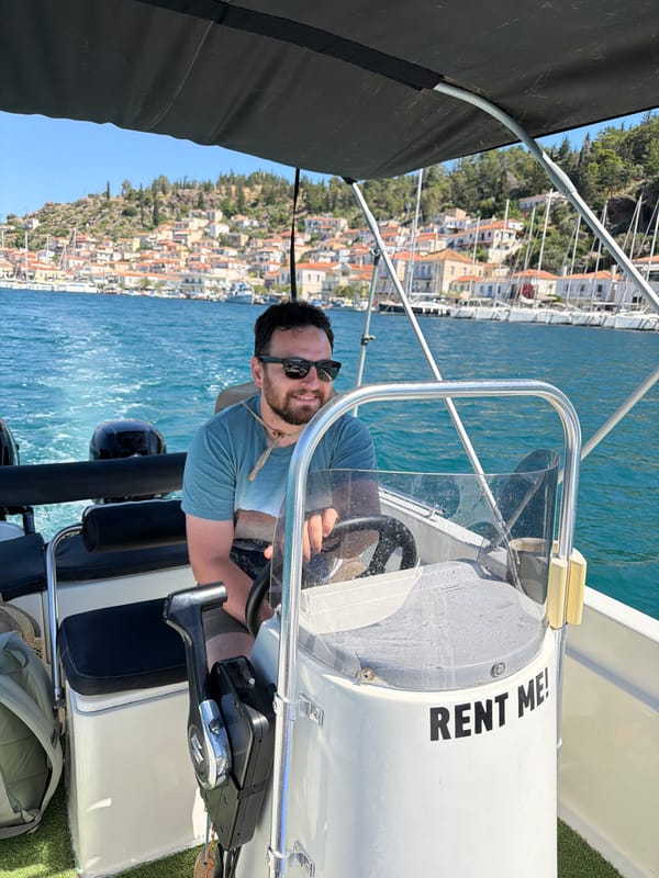 Morning boat ride captures scenic Poros coastline