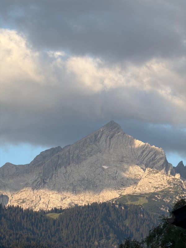 Zugspitze and Wetterstein peaks catch breaking light over Garmisch
