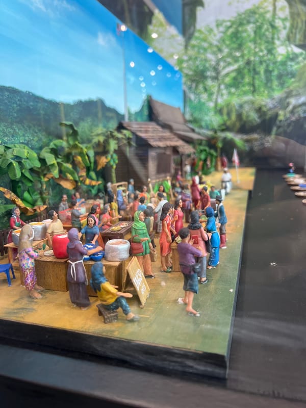 Miniature Malaysian market diorama documented in Sepang