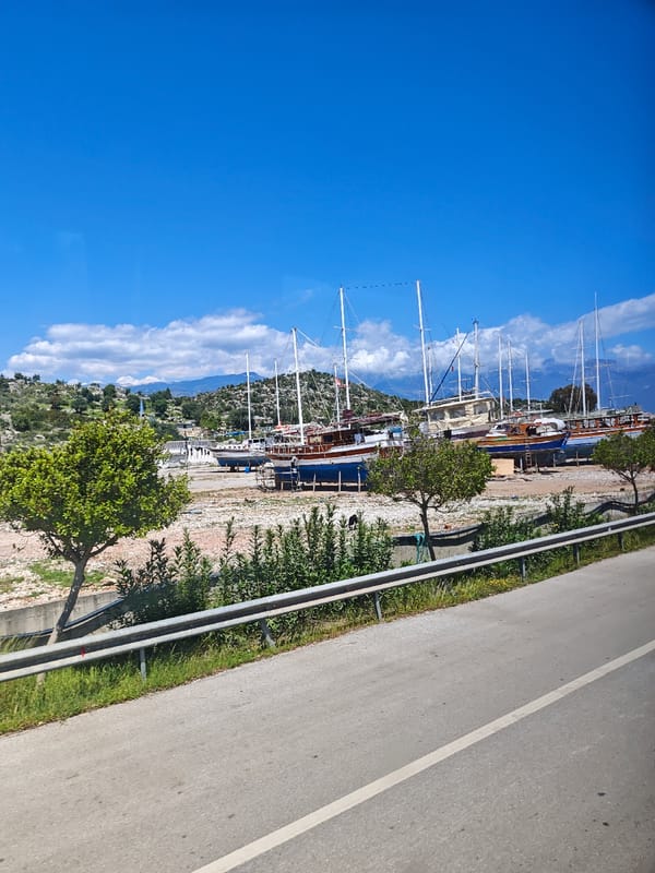 Boatyard operations observed along Demre coastal road