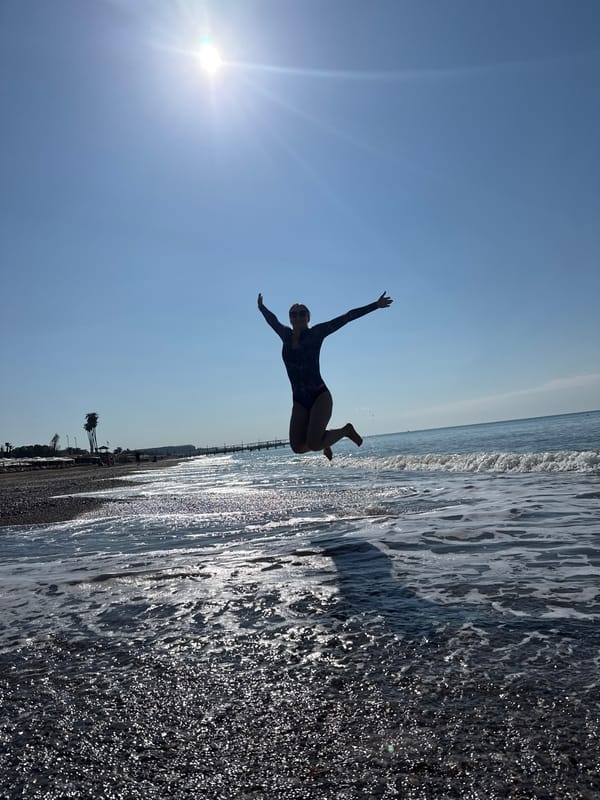 Morning beach activities captured in Serik, Turkey Mediterranean coast