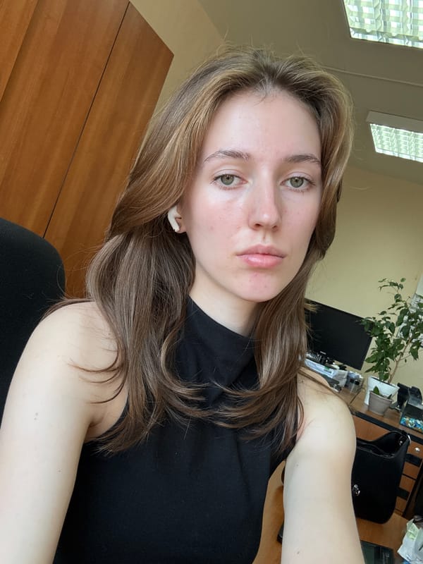 At a wooden office desk in Perm, Russia
