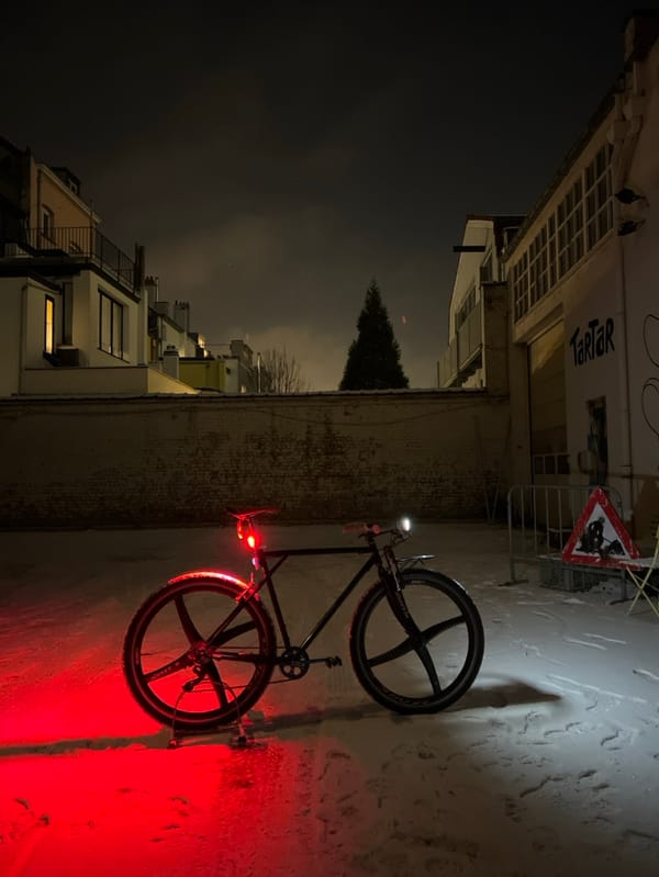 Black bicycle with unusual spokes spotted on Brussels street