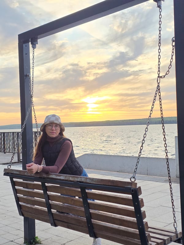 Evening beach visit documented in Chaikovsky, Russia
