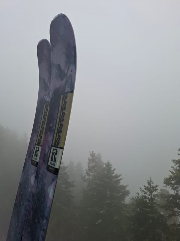 Foggy mountain conditions captured in Bansko ski area