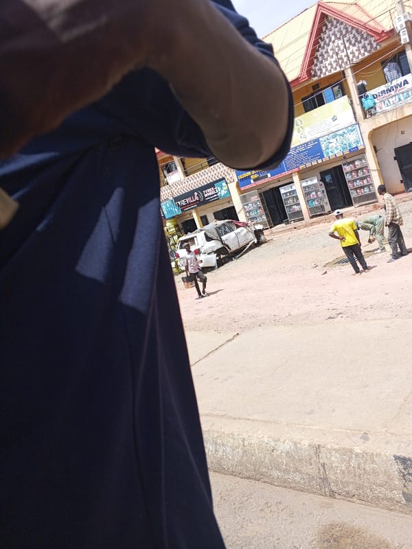 Car accident documented in Jos, Nigeria countryside