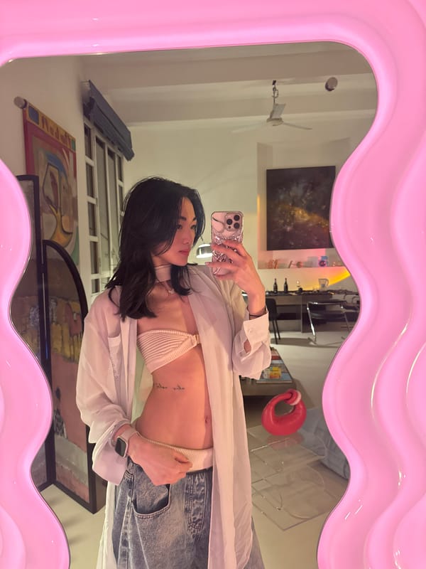 Woman takes bathroom selfies in Milan