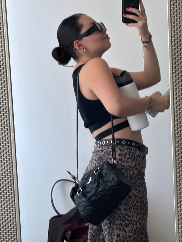 Fashion selfie session documented in Mexico City apartment
