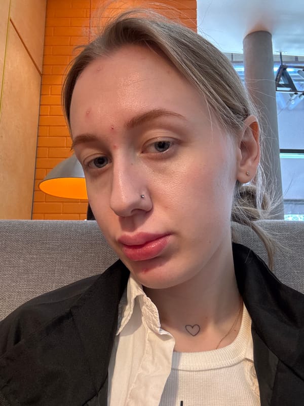 Woman takes selfies at Dodo Pizza in Rostov-on-Don