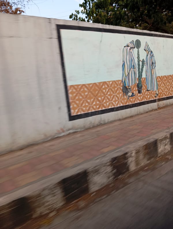 Colorful street murals documented on Mumbai wall