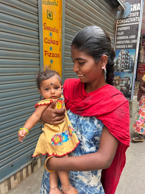 Street life and Sai Baba celebration preparations in Puttaparthi