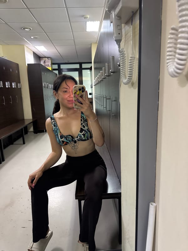 Locker room mirror selfies at a Burgas beach or gym