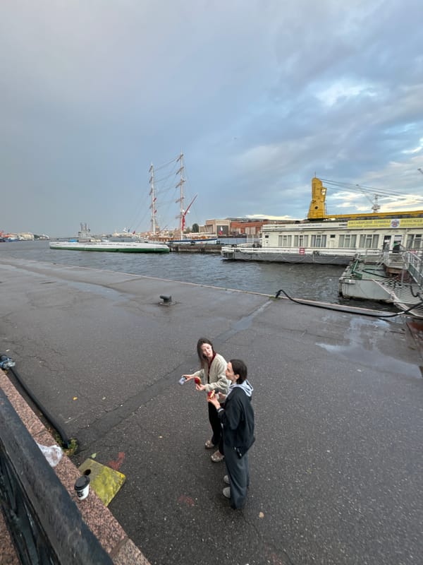Evening fishing and waterfront scenes along Saint Petersburg's Neva River