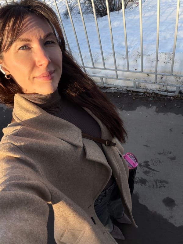 Woman takes selfies in Perm, Russia