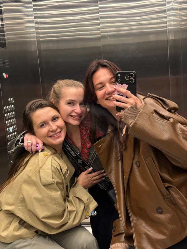 Late-night selfie captured in modern Belgrade building elevator