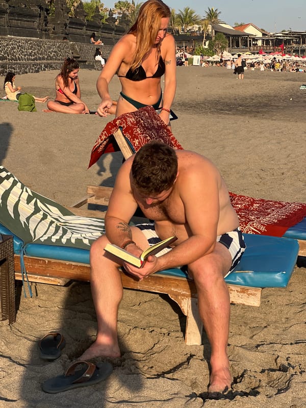 North Kuta beach in full swing on a July morning