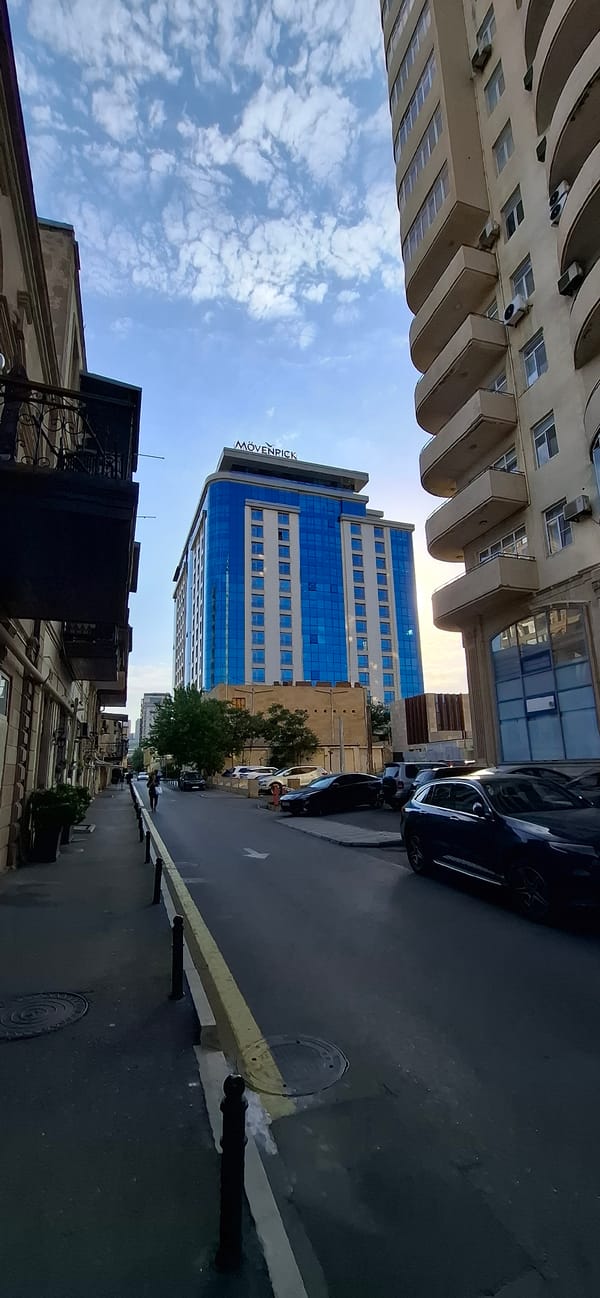Street-level look at Baku's mix of old and new architecture
