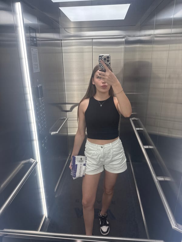 Elevator mirror selfies in Dnipro, Ukraine
