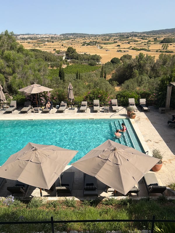 Lazy poolside afternoon in rural Mallorca with camera gear out