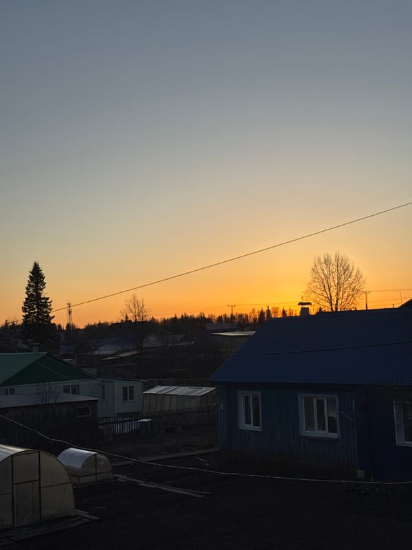 Sunset observed in Oktyabrsky, Russia