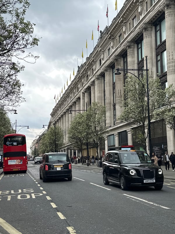 Central London street scenes captured during midday hours