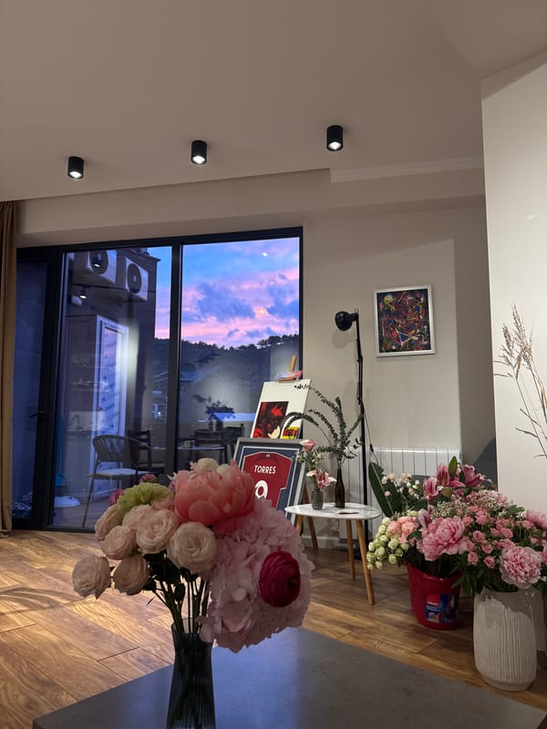 Evening home moments captured during sunset on April 27