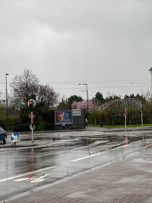 Rainy morning street scenes and shopping in Strasbourg