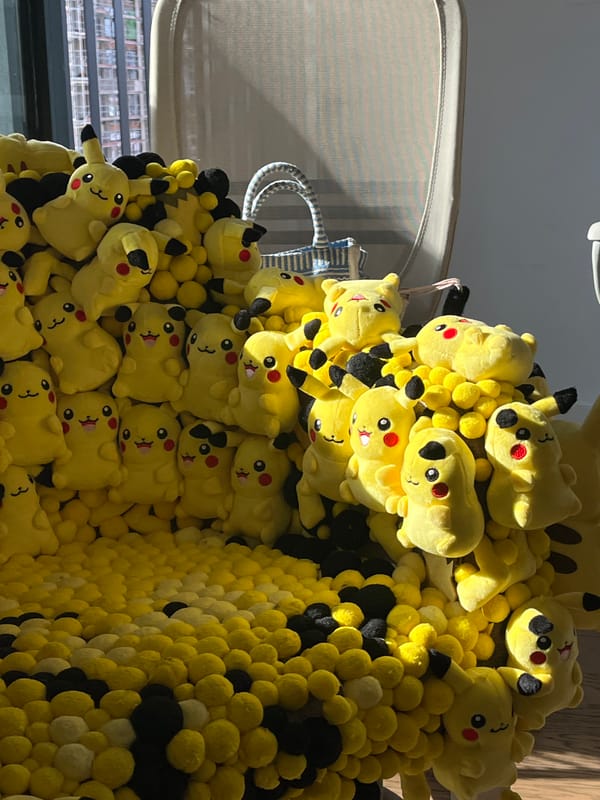 Hundreds of Pikachu plush toys displayed in Belgrade installation