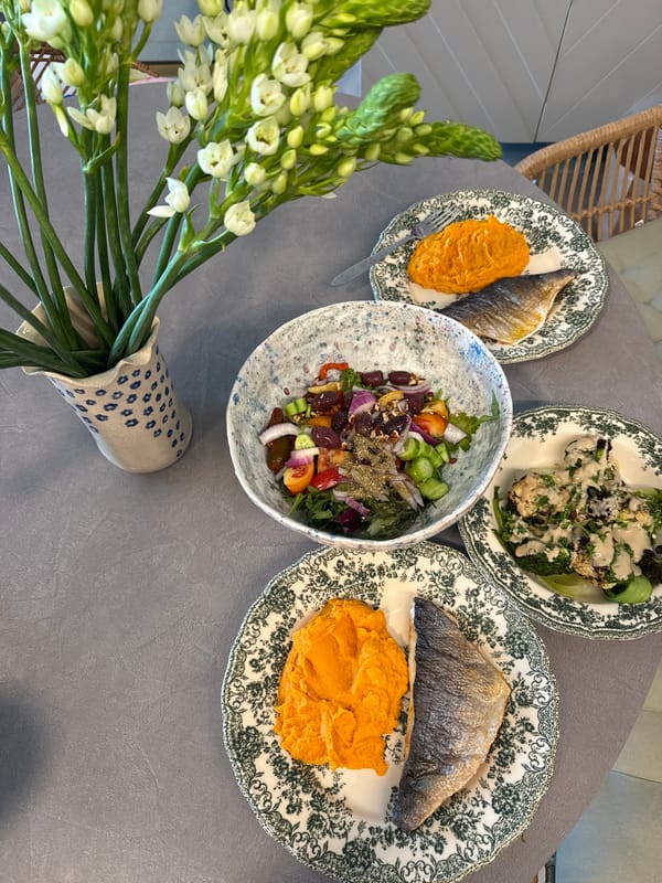 Meal set on dining table in Ramat Gan
