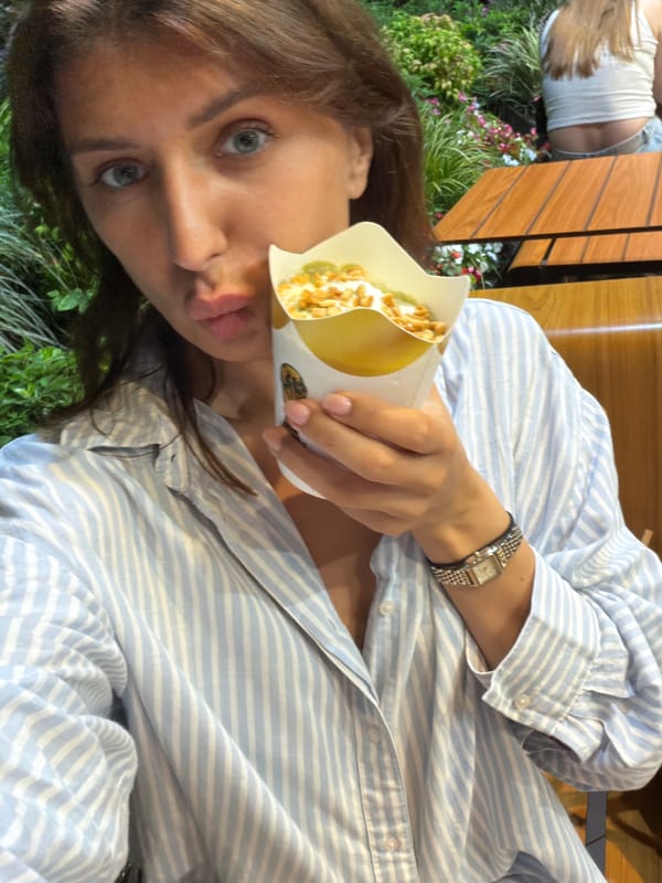 McDonald's desserts and nighttime architecture in Batumi