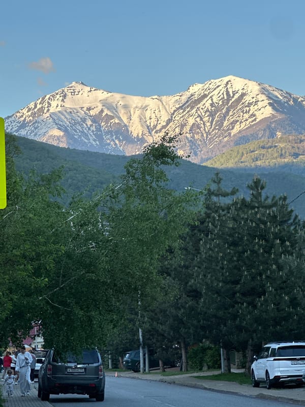 Spring afternoon scene captured in Krasnaya Polyana mountain resort