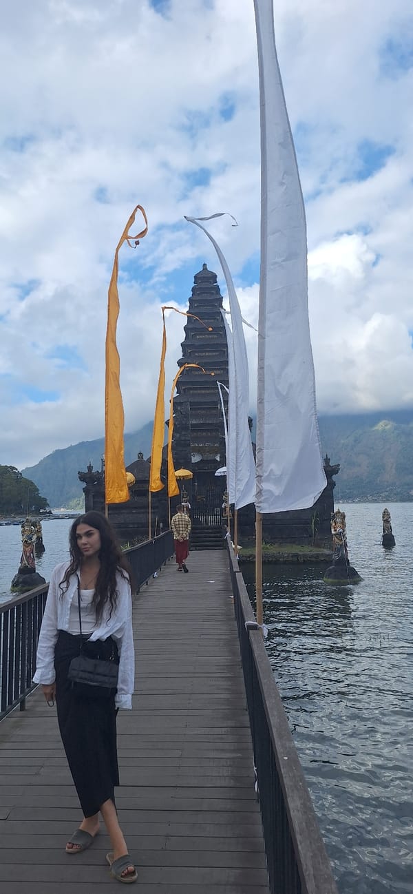 Morning at Kintamani's lake temple, Pura Ulun Danu Batur