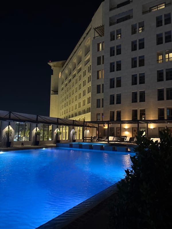 Nighttime at Club On Five, Amman's poolside Mexican bar