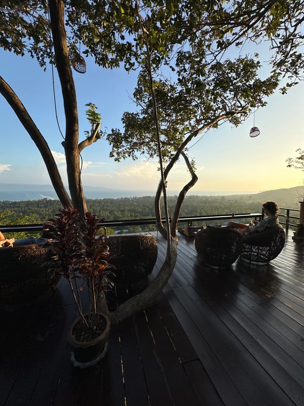 Hillside café terrace with ocean views, Ko Pha-ngan