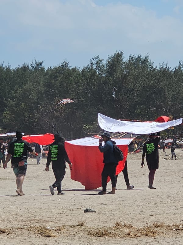 Kite festival and beach activity at Sanur, Denpasar