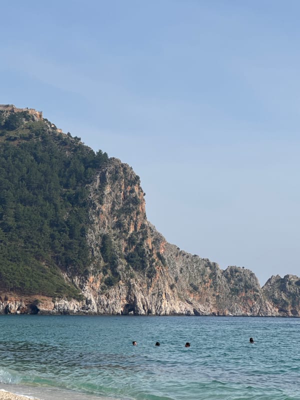 Peaceful Mediterranean coastline documented in Alanya, Turkey